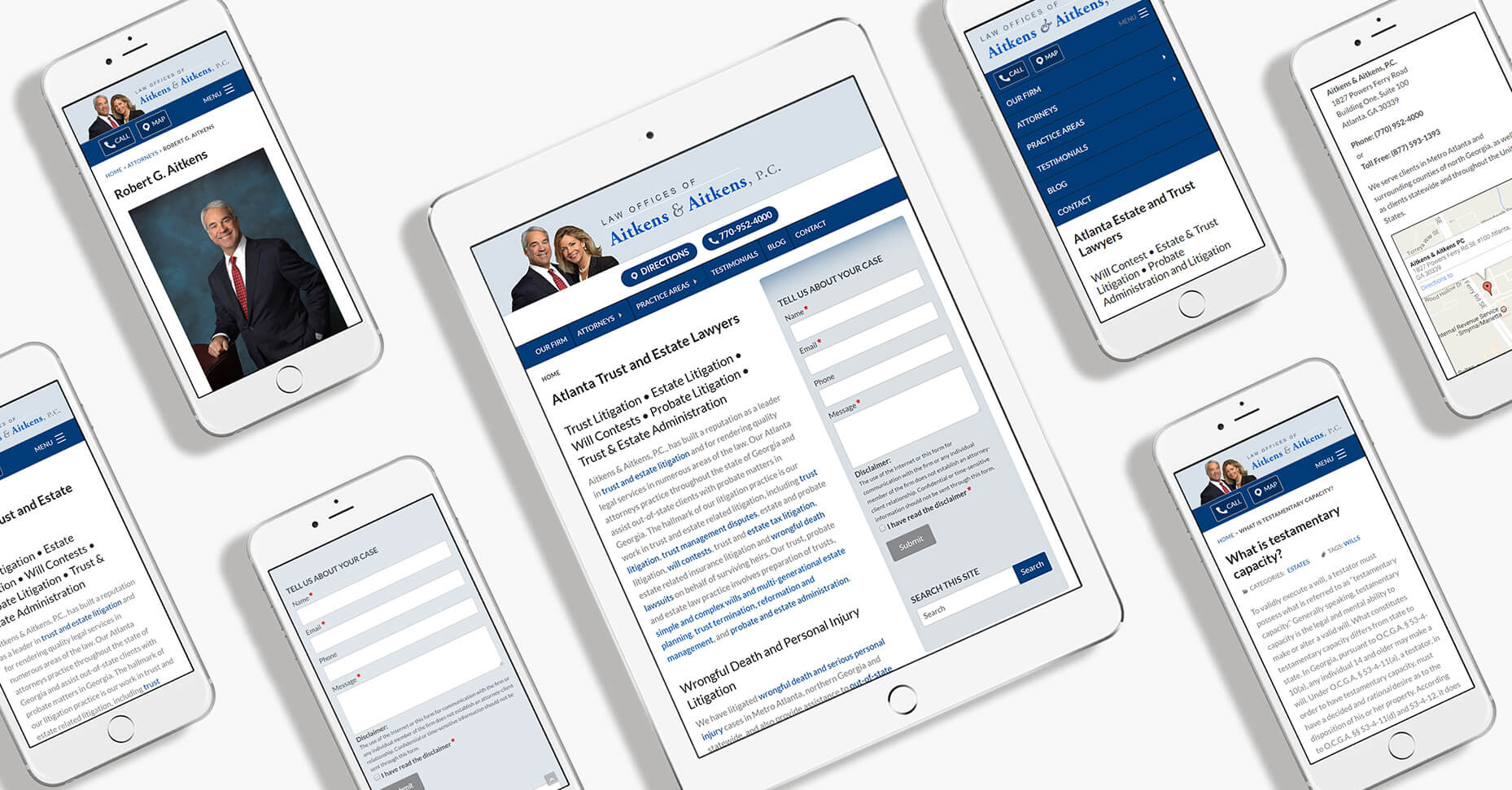 Aitkens Law Firm mobile responsive pages
