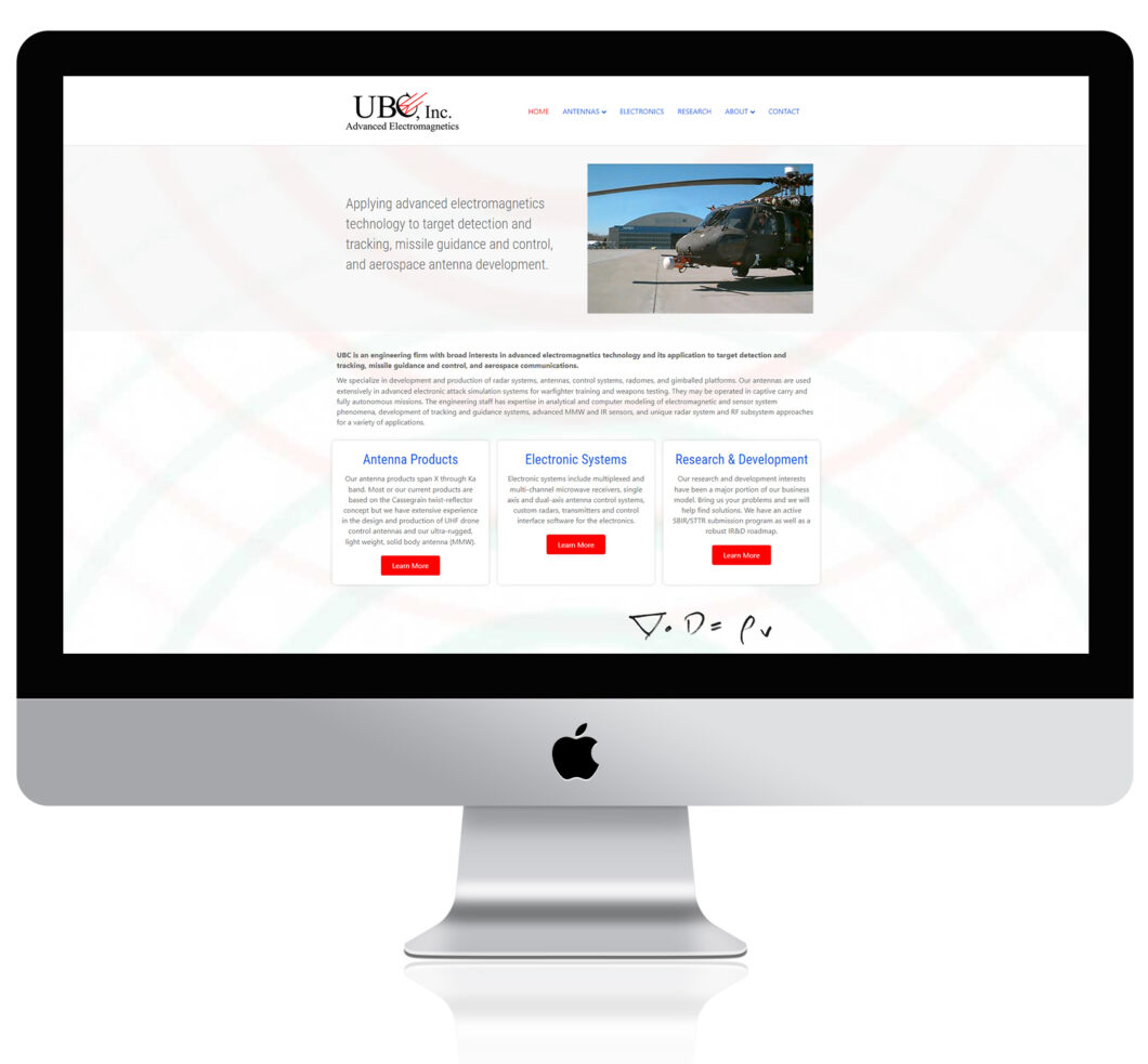 UBC, Inc. website design